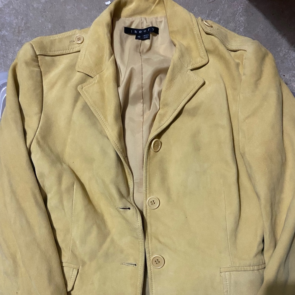 COPY - COPY - Theory Suede Yellow Blazer